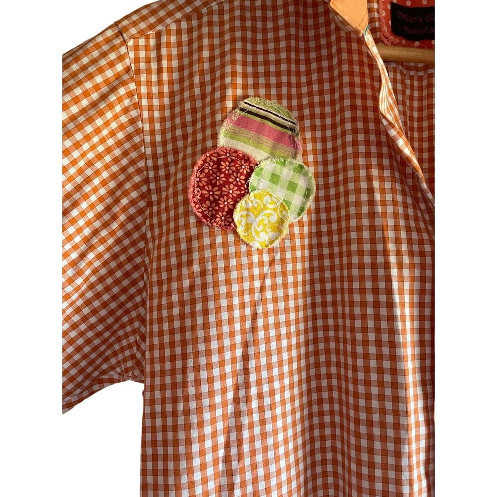 Handmade Gingham Ruffle Top Colorful Whimsy Size Large - Picture 4 of 8